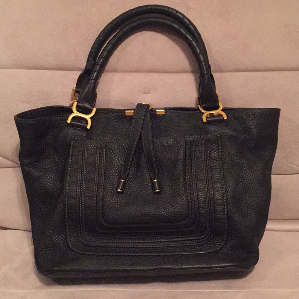 Chloe Calfskin Large Marcie Tote - Black